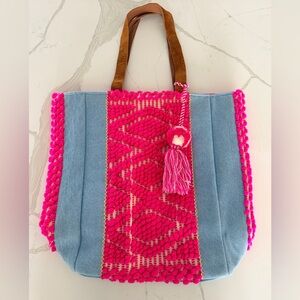 Stylish Pink and Blue Tote Bag